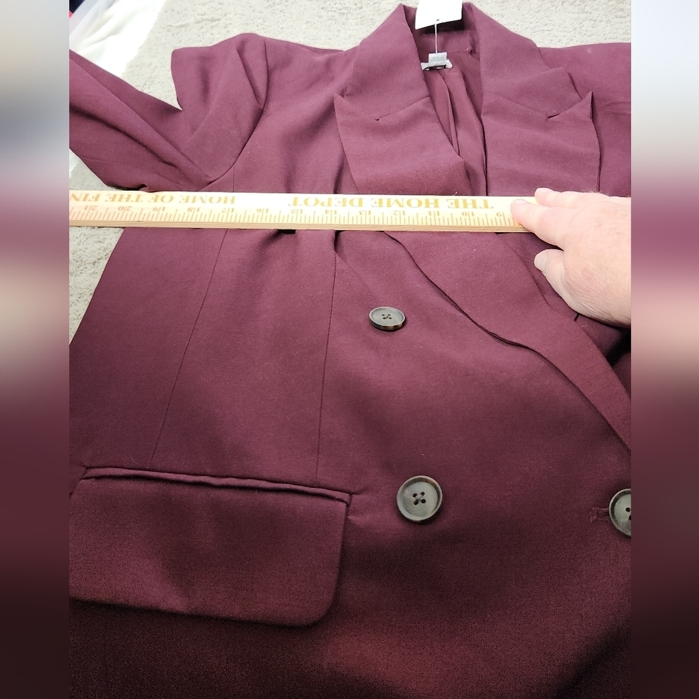 Women's Double Breasted Blazer - A New Day Burgundy S - Picture 6 of 12